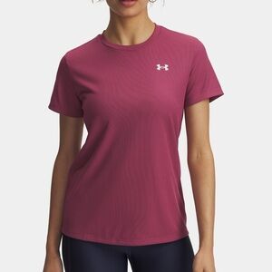 Under Armour Women’s UA Tech Rib Short Sleeve Tee M Fuchsia Dusk